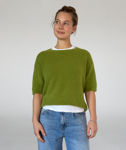 Strick T-Shirt kiwigrün