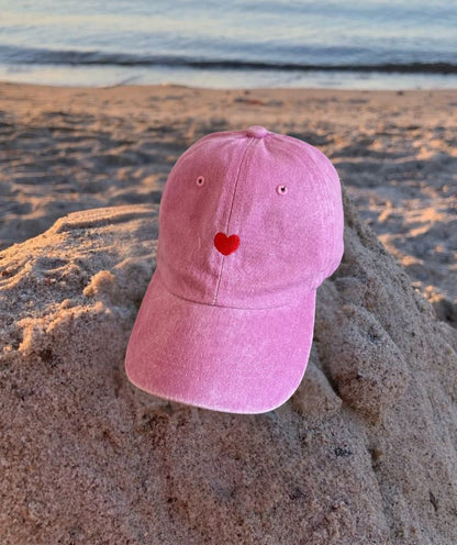 Cap "Herz" verwaschenes Pink
