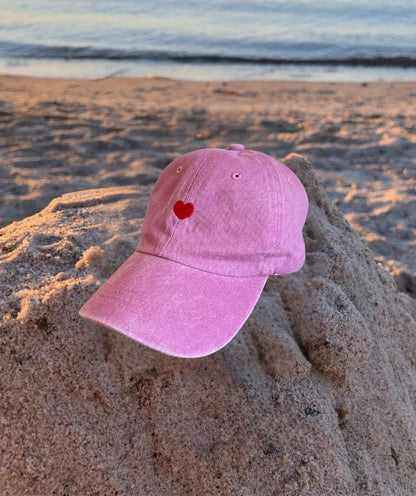Cap "Herz" verwaschenes Pink
