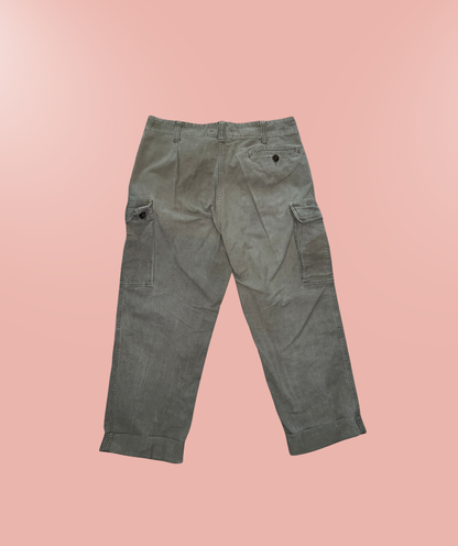 Cargohose Greige "wild love" - Einzelstück