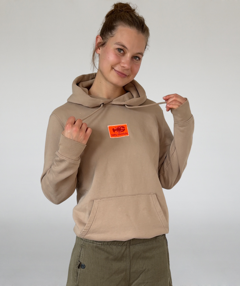 Hoodie cappuccino beige "salty lifestyle"