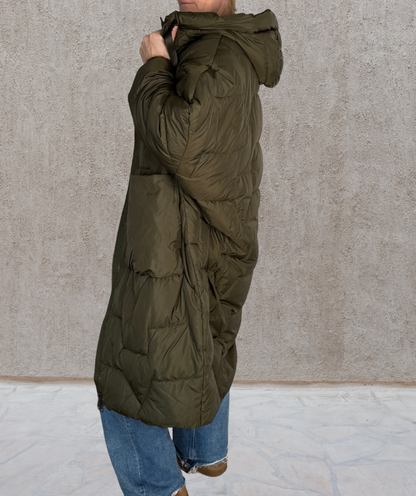 Puffer Parka oversized Khaki "Big Pockets"