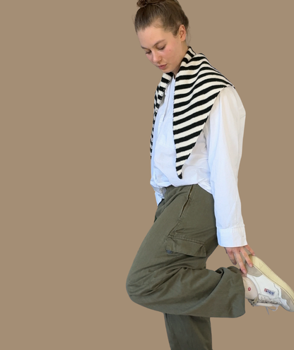 Dreieckstuch Gestreift "Schwarz-Weiß"