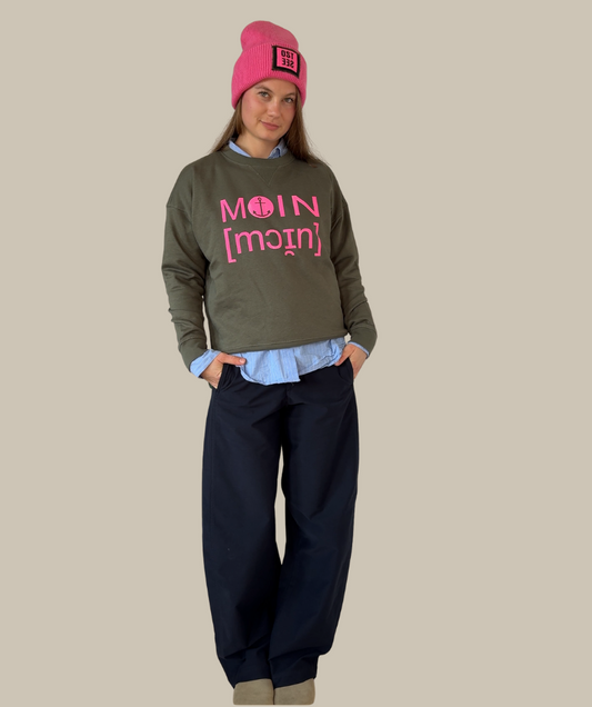 Sweatshirt boxy Khaki "Moin"