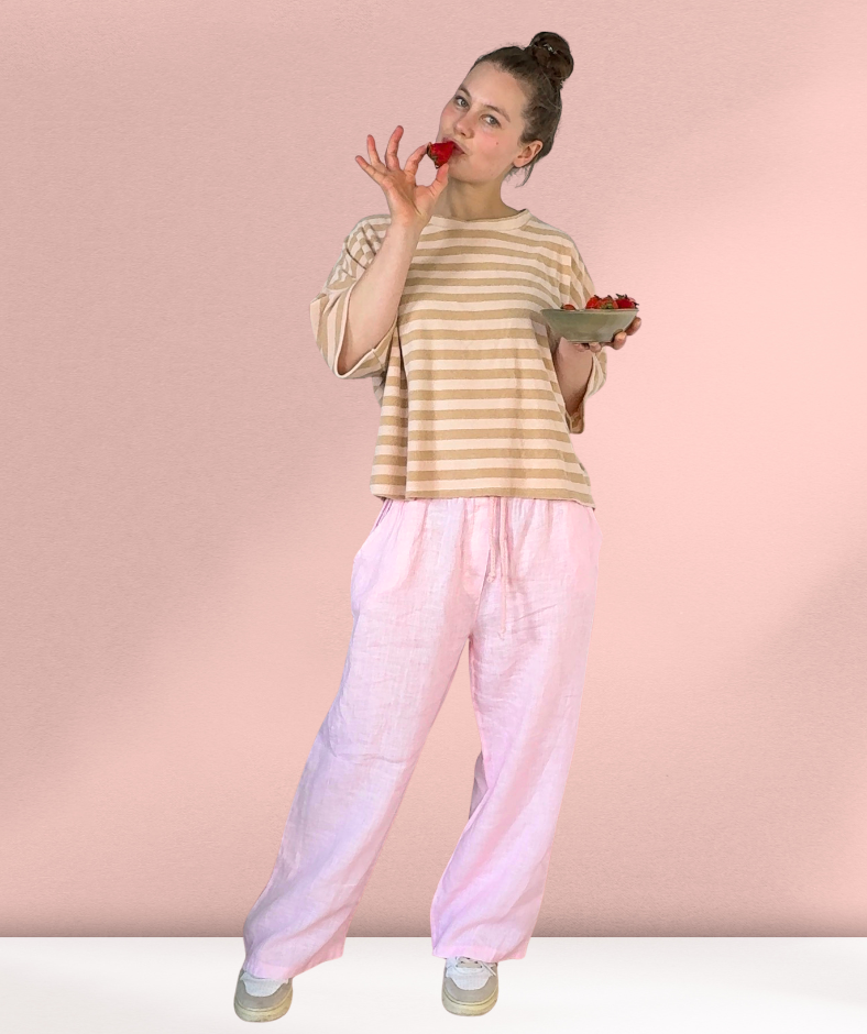 Leinenhose Rosa
