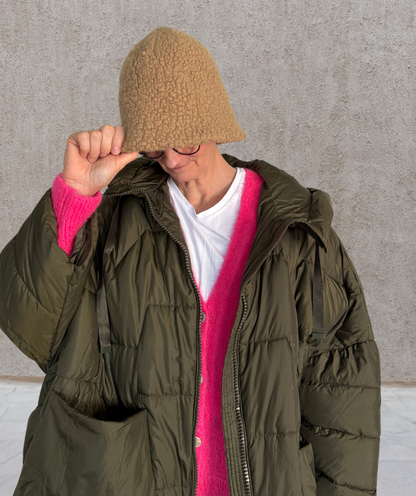 Puffer Parka oversized Khaki "Big Pockets"