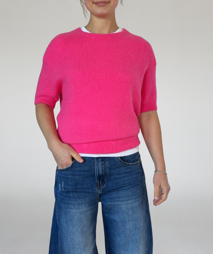 Strick T-Shirt pink