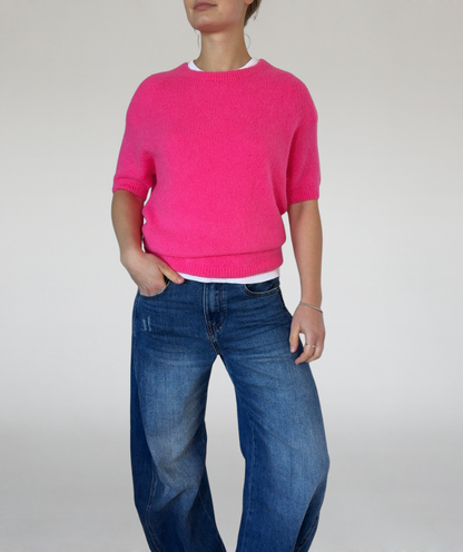Strick T-Shirt pink