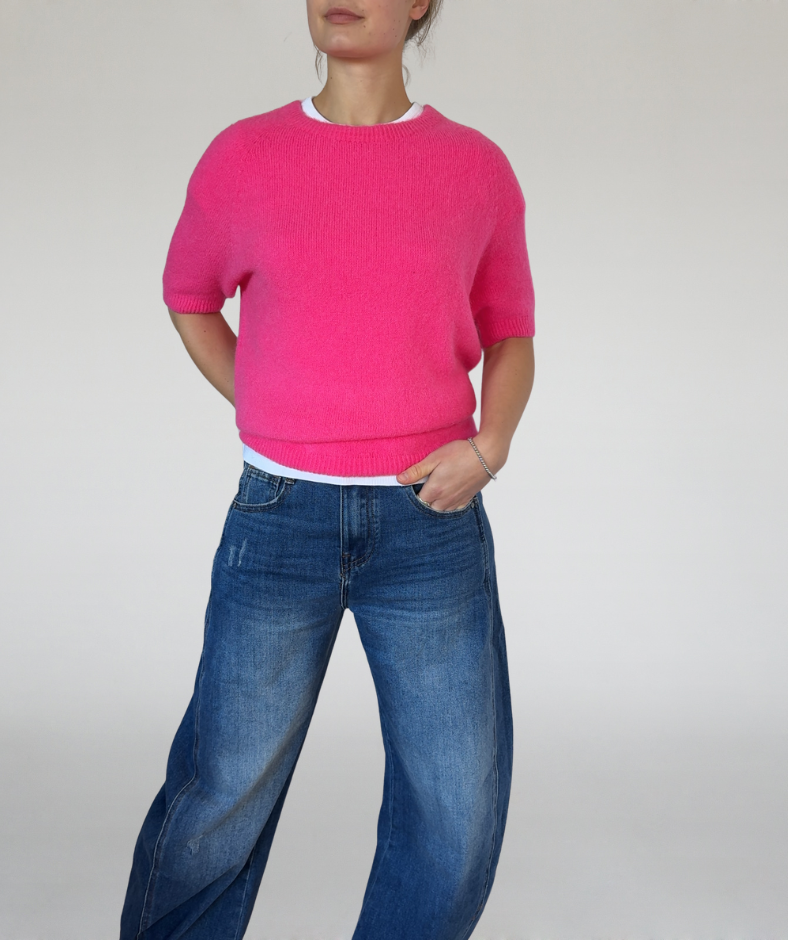 Strick T-Shirt pink
