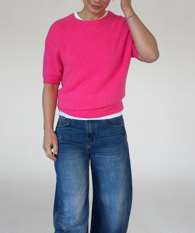 Strick T-Shirt pink