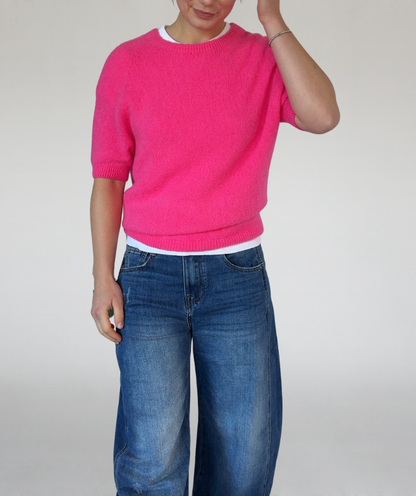 Strick T-Shirt pink