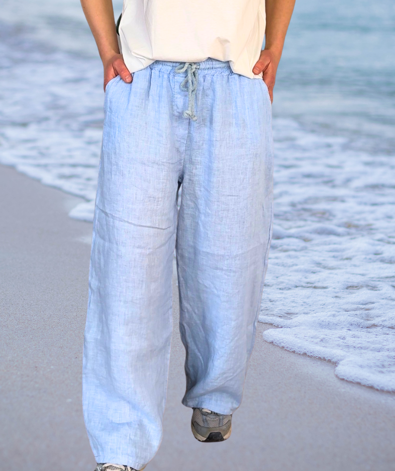Leinenhose Hellblau