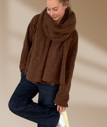Strickschal "Schokobraun"