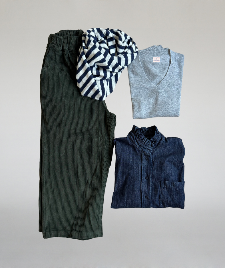 Cordhose big pockets olivgrün