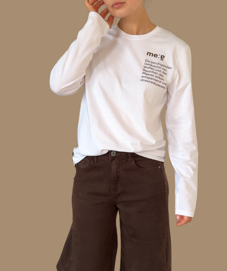 Langarmshirt weiß "meer"