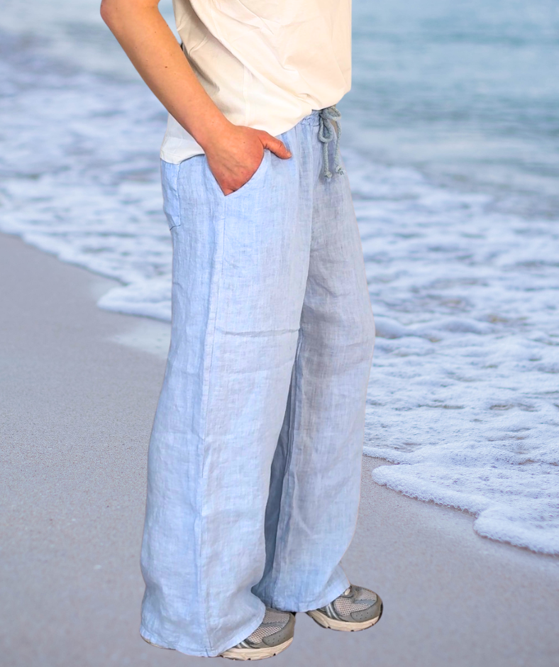 Leinenhose Hellblau