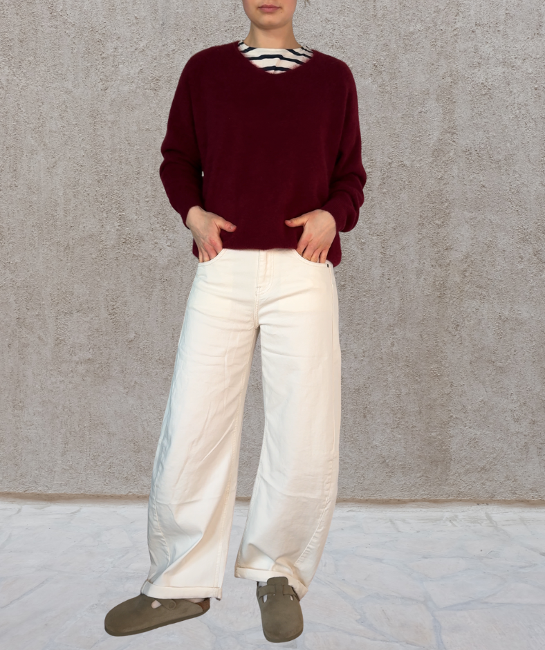 Barrel Leg Hose "Weiß"