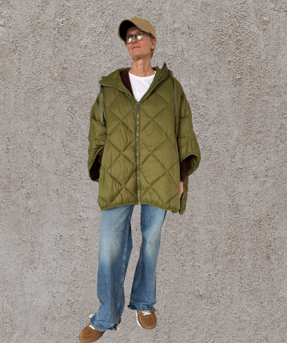 gesteppter Poncho / Puffer-poncho