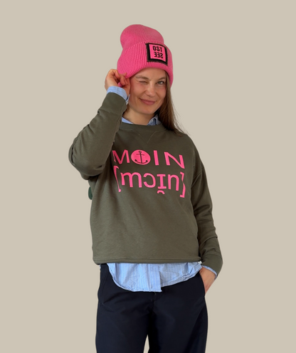 Sweatshirt boxy Khaki "Moin"