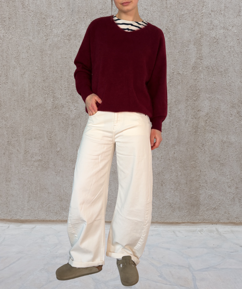 Barrel Leg Hose "Weiß"