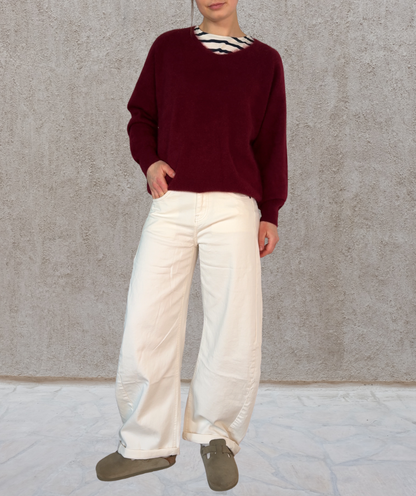 Barrel Leg Hose "Weiß"