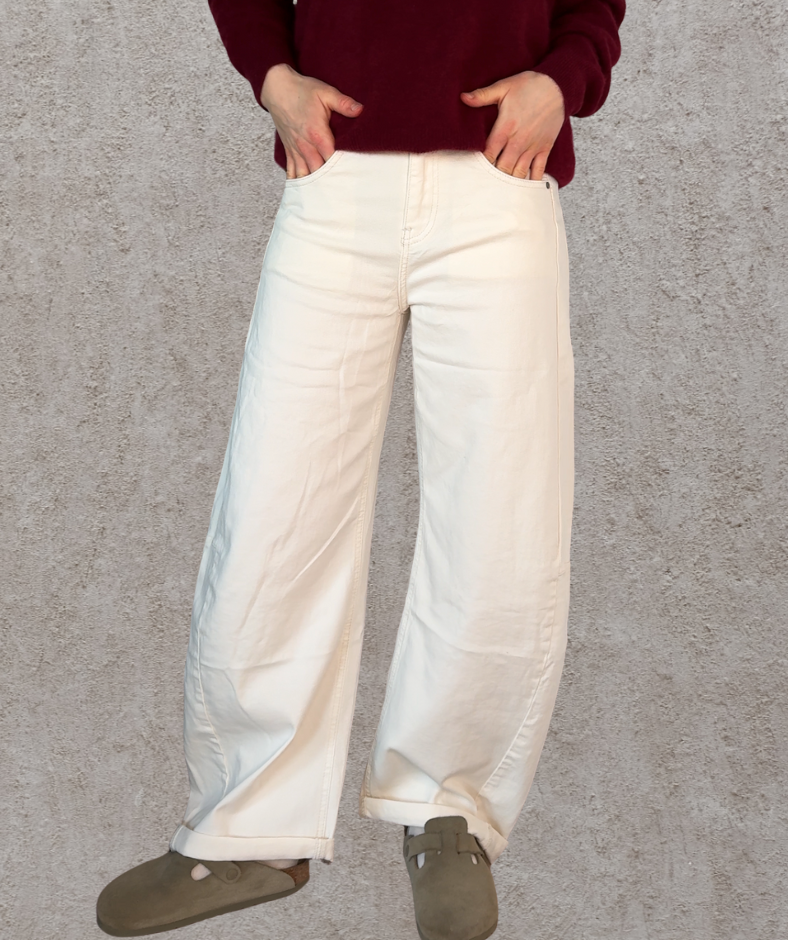Barrel Leg Hose "Weiß"
