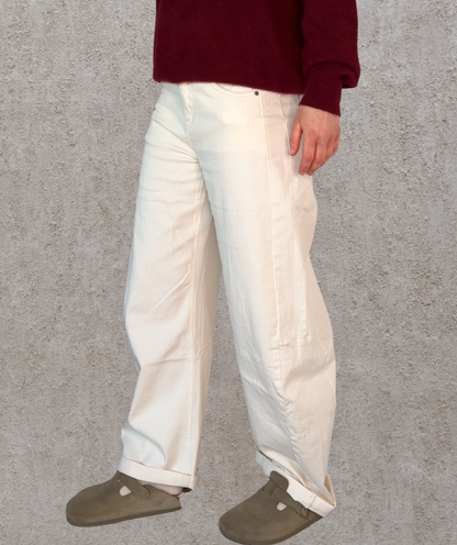 Barrel Leg Hose "Weiß"