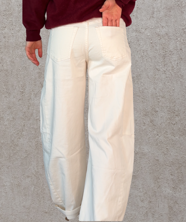 Barrel Leg Hose "Weiß"