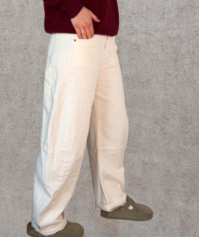 Barrel Leg Hose "Weiß"