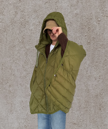 gesteppter Poncho / Puffer-poncho