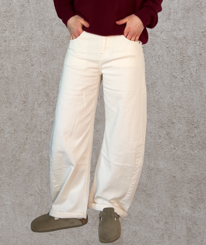 Barrel Leg Hose "Weiß"