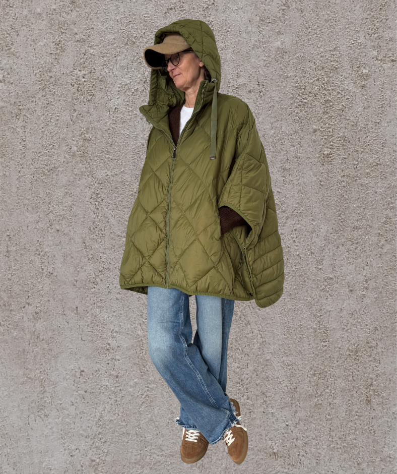 gesteppter Poncho / Puffer-poncho