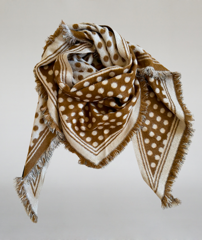 Dreieckstuch Polkadots dunkelbeige / hellbeige