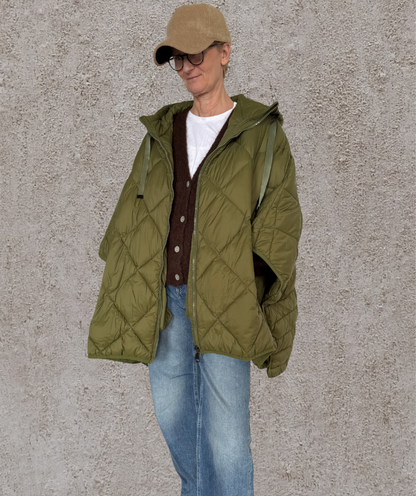 gesteppter Poncho / Puffer-poncho