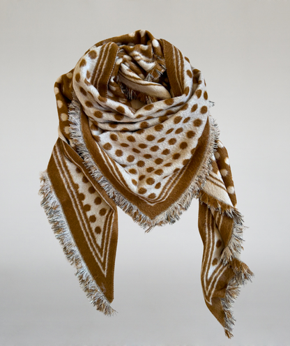 Dreieckstuch Polkadots dunkelbeige / hellbeige