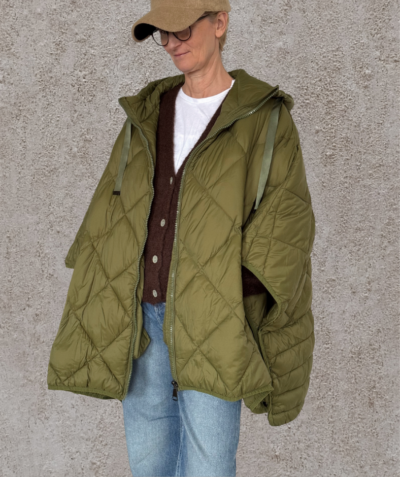 gesteppter Poncho / Puffer-poncho