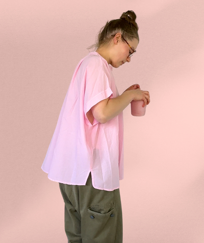 Bluse Kurzarm Rosa