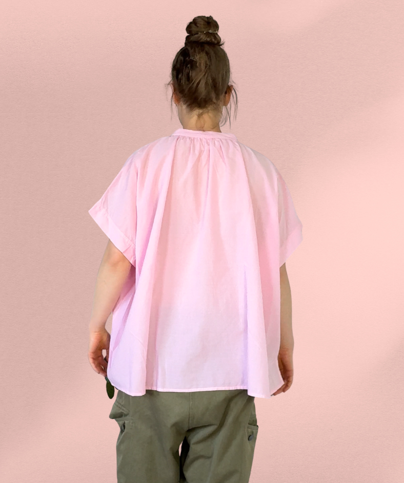 Bluse Kurzarm Rosa