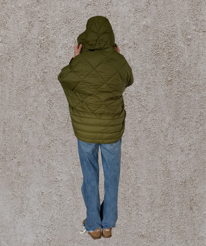 gesteppter Poncho / Puffer-poncho