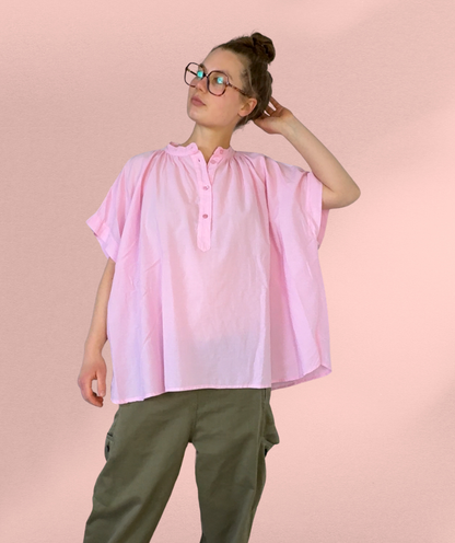 Bluse Kurzarm Rosa
