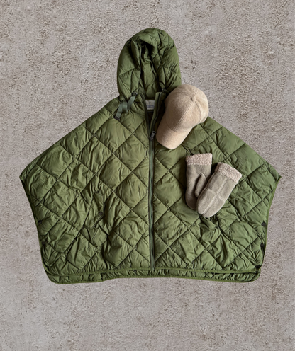 gesteppter Poncho / Puffer-poncho