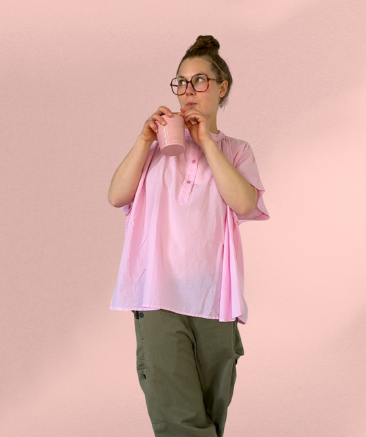 Bluse Kurzarm Rosa