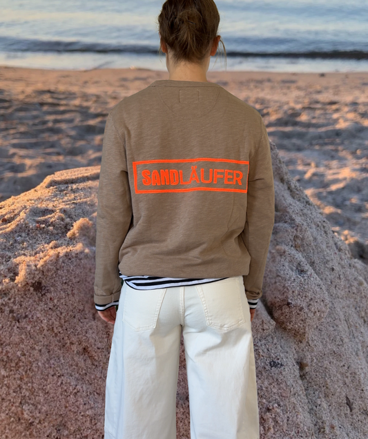 Frenchterry Sweatshirt Cappuccino-Braun "zwischen Salz und Sonne"