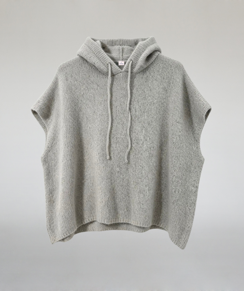 Strick Poncho grau