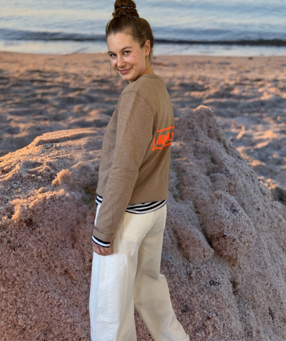 Frenchterry Sweatshirt Cappuccino-Braun "zwischen Salz und Sonne"
