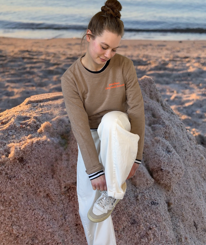 Frenchterry Sweatshirt Cappuccino-Braun "zwischen Salz und Sonne"