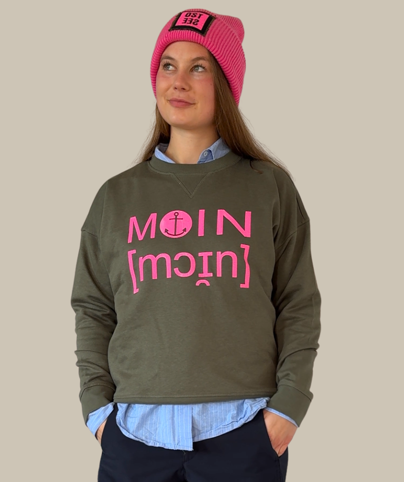 Sweatshirt boxy Khaki "Moin"
