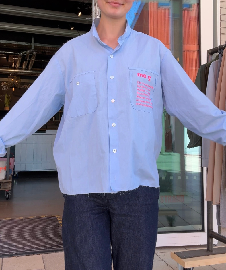 oversized Hemd Blau "Meer"