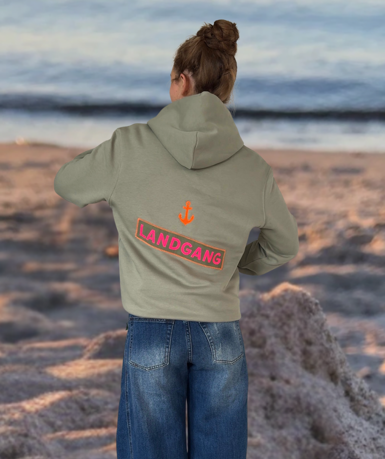 Hoodie vintage grün  "LANDGANG"