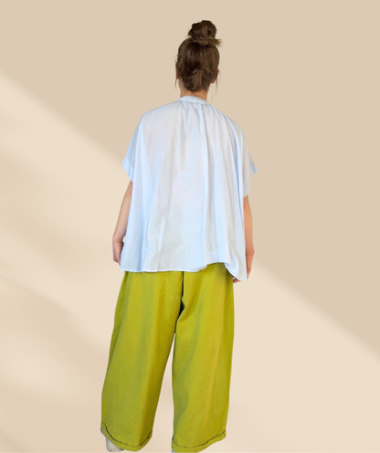 Bluse Kurzarm Himmelblau